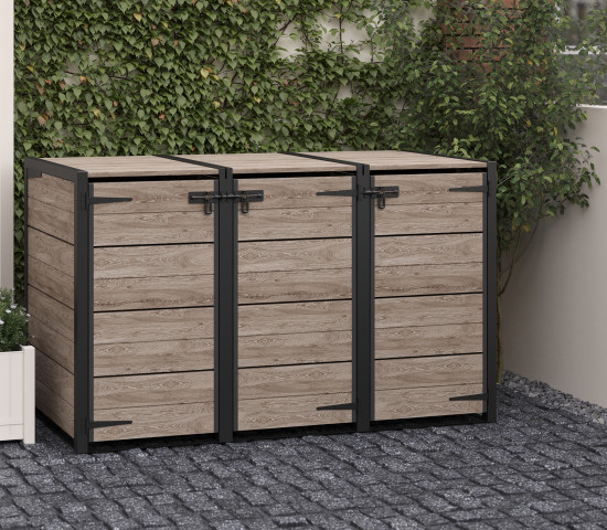 Keter Signature Collection: Mülltonnenbox im Design Ashwood