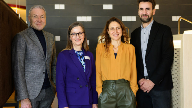 Olaf Schmidt (von links) traf sich mit den Designexperten Shirley Tale, Valentina Ciuffi und Joseph Grima.