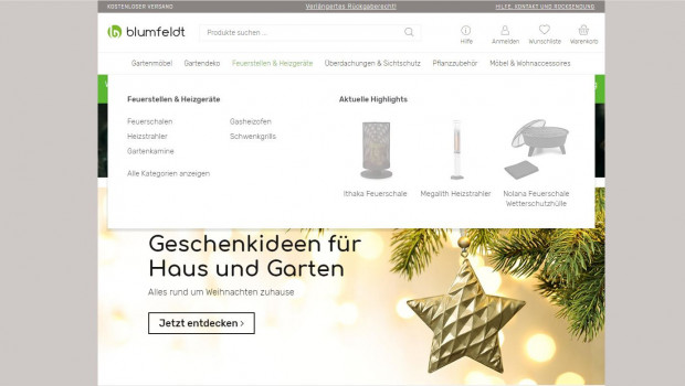 Im Blumfeldt-Webshop werden Produkte rund um den Garten angeboten.