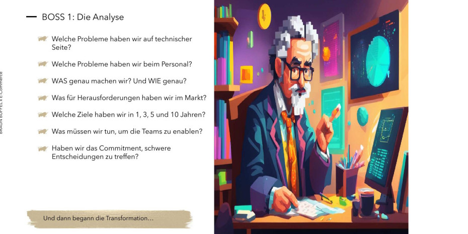 Artur Wagners Vortrag war aufgebaut wie ein Computerspiel.  Level 1: die Analyse.