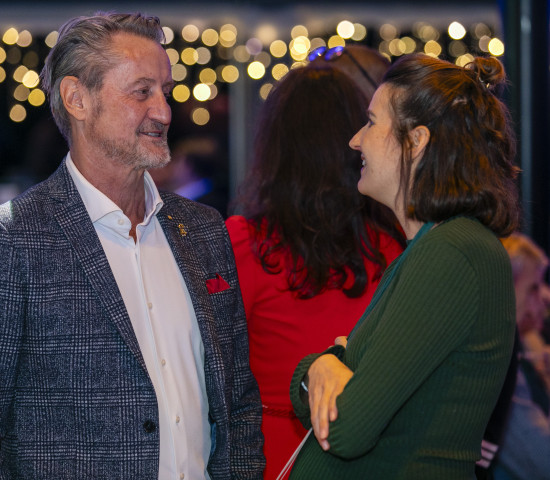 Hans-Jürgen Herr im Gespräch mit IVG-Geschäftsführerin Anna Hackstein.